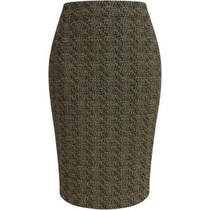 Rhyme & Echo Pencil Skirt Womens XS Yellow Black Excellent Tweed Textured F3094